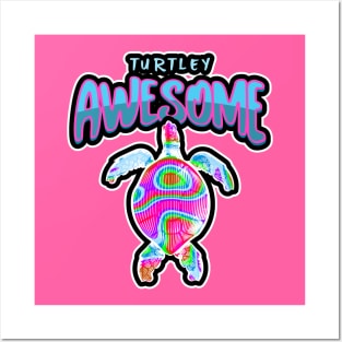 RAINBOW Turtle Turtley Awesome Punny Animal Posters and Art